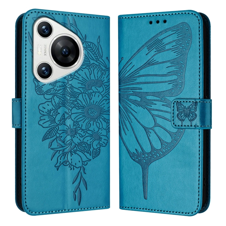 Embossed Butterfly Leather Phone Case, For Huawei Nova 12s 4G Global, For Huawei Pura 70 Pro, For Huawei Pura 70, For Huawei Mate 60, For Huawei Mate 60 Pro, For Huawei P60 Art