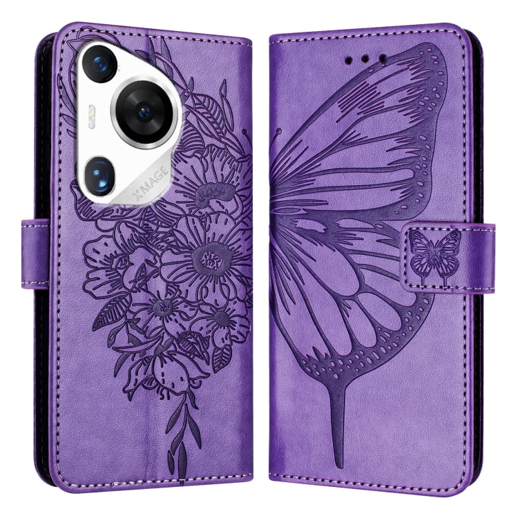Embossed Butterfly Leather Phone Case, For Huawei Nova 12s 4G Global, For Huawei Pura 70 Pro, For Huawei Pura 70, For Huawei Mate 60, For Huawei Mate 60 Pro, For Huawei P60 Art