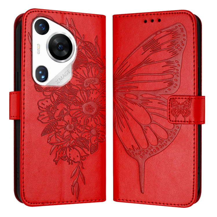 Embossed Butterfly Leather Phone Case, For Huawei Nova 12s 4G Global, For Huawei Pura 70 Pro, For Huawei Pura 70, For Huawei Mate 60, For Huawei Mate 60 Pro, For Huawei P60 Art