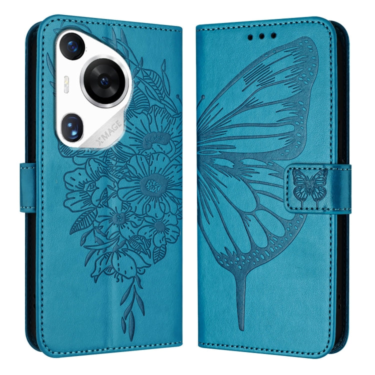 Embossed Butterfly Leather Phone Case, For Huawei Nova 12s 4G Global, For Huawei Pura 70 Pro, For Huawei Pura 70, For Huawei Mate 60, For Huawei Mate 60 Pro, For Huawei P60 Art