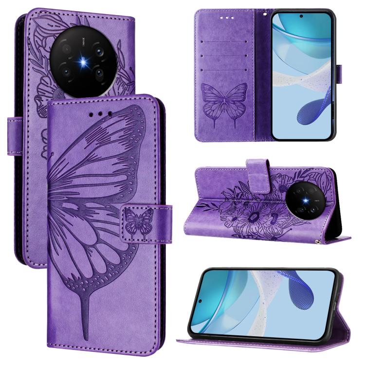 Embossed Butterfly Leather Phone Case, For Huawei nova 14 Lite 5G / nova 15 / 16z, For Huawei nova 16 5G, For Huawei Pura 90 Pro Max 5G, For Huawei Pura 90 Pro 5G, For Huawei Mate 70 Air 5G, For Huawei Enjoy 80s 4G