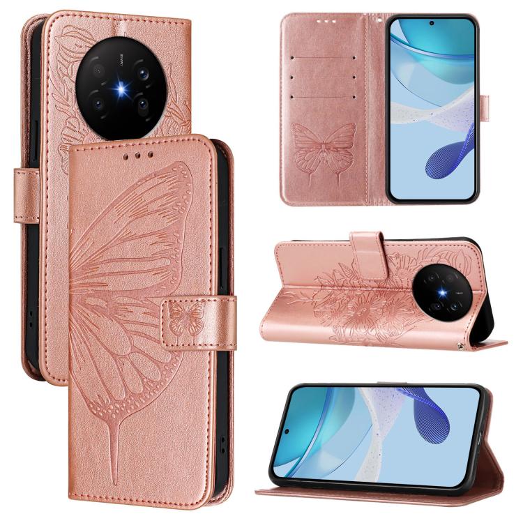 Embossed Butterfly Leather Phone Case, For Huawei nova 14 Lite 5G / nova 15 / 16z, For Huawei nova 16 5G, For Huawei Pura 90 Pro Max 5G, For Huawei Pura 90 Pro 5G, For Huawei Mate 70 Air 5G, For Huawei Enjoy 80s 4G