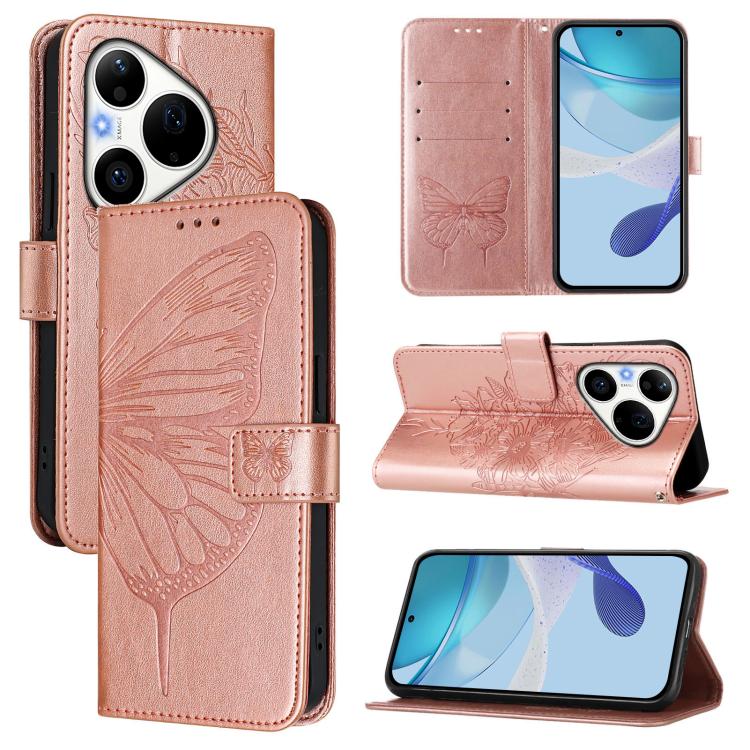 Embossed Butterfly Leather Phone Case, For Huawei nova 14 Lite 5G / nova 15 / 16z, For Huawei nova 16 5G, For Huawei Pura 90 Pro Max 5G, For Huawei Pura 90 Pro 5G, For Huawei Mate 70 Air 5G, For Huawei Enjoy 80s 4G