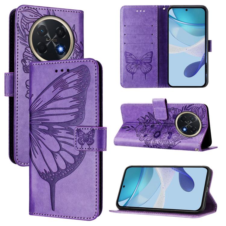 Embossed Butterfly Leather Phone Case, For Huawei nova 14 Lite 5G / nova 15 / 16z, For Huawei nova 16 5G, For Huawei Pura 90 Pro Max 5G, For Huawei Pura 90 Pro 5G, For Huawei Mate 70 Air 5G, For Huawei Enjoy 80s 4G