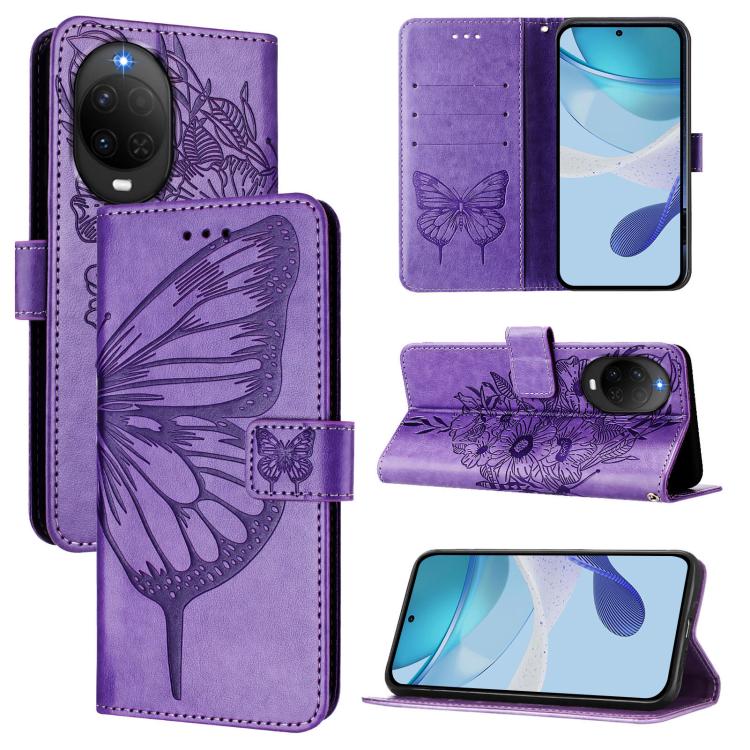 Embossed Butterfly Leather Phone Case, For Huawei nova 14 Lite 5G / nova 15 / 16z, For Huawei nova 16 5G, For Huawei Pura 90 Pro Max 5G, For Huawei Pura 90 Pro 5G, For Huawei Mate 70 Air 5G, For Huawei Enjoy 80s 4G