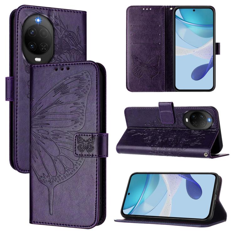 Embossed Butterfly Leather Phone Case, For Huawei nova 14 Lite 5G / nova 15 / 16z, For Huawei nova 16 5G, For Huawei Pura 90 Pro Max 5G, For Huawei Pura 90 Pro 5G, For Huawei Mate 70 Air 5G, For Huawei Enjoy 80s 4G