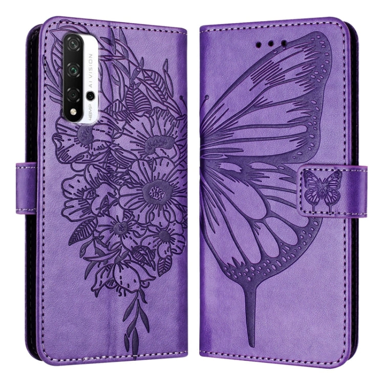 Embossed Butterfly Leather Phone Case, For Honor 50 SE / Huawei Nova 9 SE, For Honor 20 / 20 Pro / 20S, For Honor 9X Global / Huawei P Smart Z