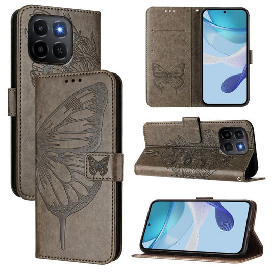 Embossed Butterfly Leather Phone Case, For Honor X6c 4G, For Honor 400 Pro 5G Global 160.8mm, For Honor Power 5G, For Honor Play 60 5G, For Honor 400 Lite Global, For Honor 400 Global 156.5mm