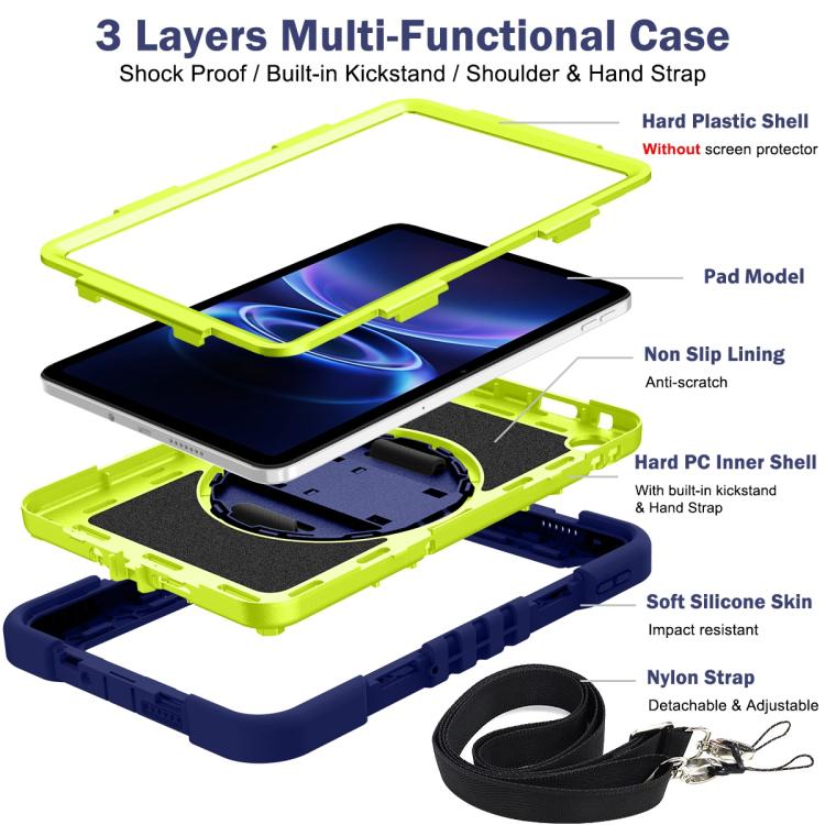 360 Degree Rotation PC Contrast Silicone Tablet Case, For Xiaomi Redmi Pad 2 SE 9.7 2026, For Xiaomi Redmi Pad 2, For Xiaomi Pad 7 / 7 Pro, For Redmi Pad SE 8.7 4G, For Xiaomi Redmi Pad SE, For Xiaomi Pad 6