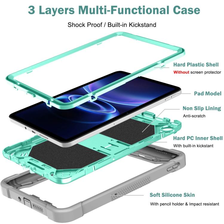 Shockproof Silicone Hybrid PC Tablet Case with Holder, For Xiaomi Redmi Pad 2 SE 9.7 2026, For Xiaomi Redmi Pad 2, For Xiaomi Pad 7 / 7 Pro, For Xiaomi Redmi Pad SE 8.7, For Xiaomi Redmi Pad SE, For Xiaomi Pad 6