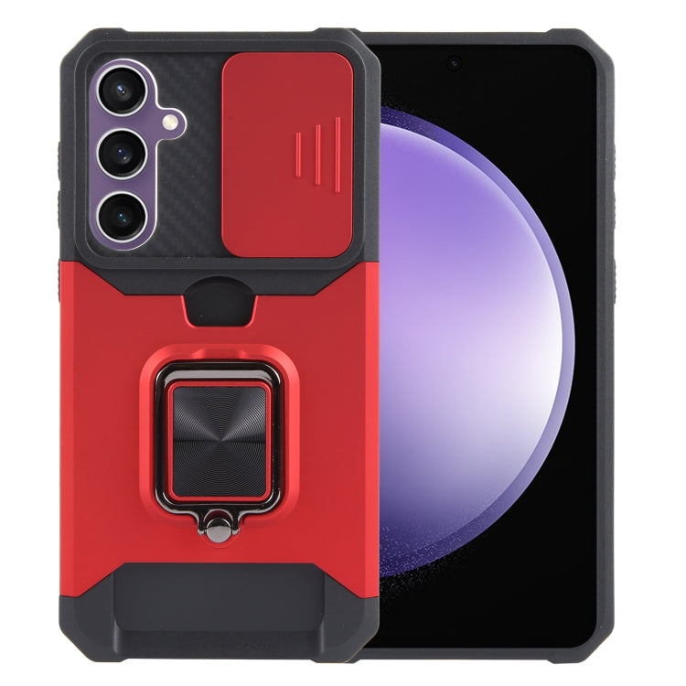Camera Shield Card Slot PC+TPU Phone Case, For Samsung Galaxy A55, For Samsung Galaxy S24 Ultra 5G, For Samsung Galaxy S23 FE 5G, For Samsung Galaxy S24+ 5G, For Samsung Galaxy A35, For Samsung Galaxy S24 5G, For Samsung Galaxy A15