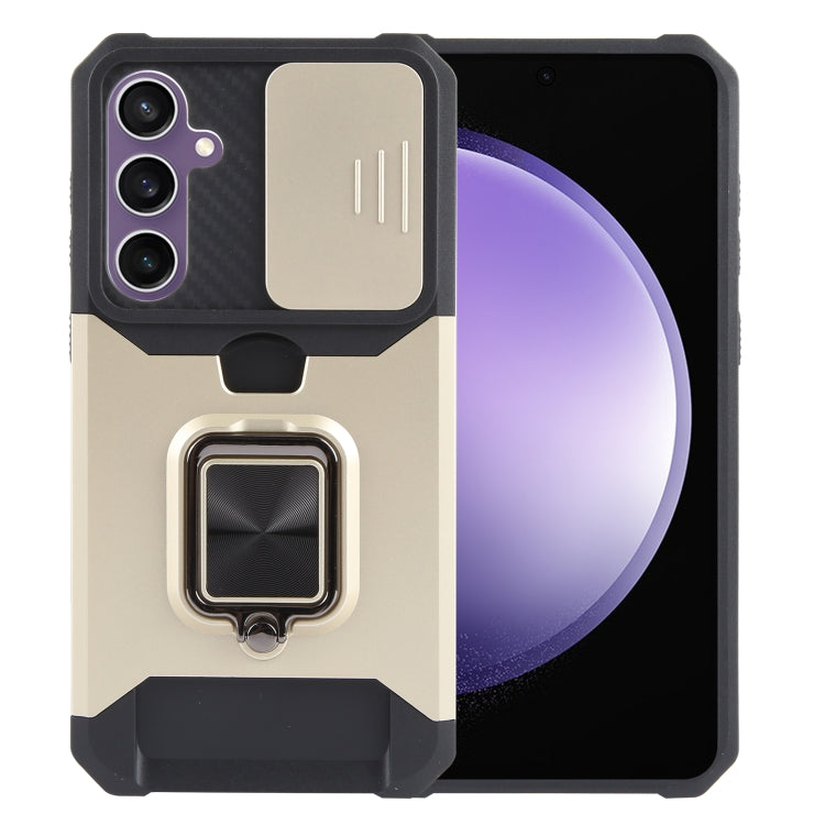 Camera Shield Card Slot PC+TPU Phone Case, For Samsung Galaxy A55, For Samsung Galaxy S24 Ultra 5G, For Samsung Galaxy S23 FE 5G, For Samsung Galaxy S24+ 5G, For Samsung Galaxy A35, For Samsung Galaxy S24 5G, For Samsung Galaxy A15