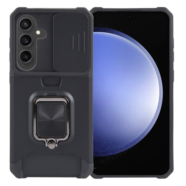Camera Shield Card Slot PC+TPU Phone Case, For Samsung Galaxy A55, For Samsung Galaxy S24 Ultra 5G, For Samsung Galaxy S23 FE 5G, For Samsung Galaxy S24+ 5G, For Samsung Galaxy A35, For Samsung Galaxy S24 5G, For Samsung Galaxy A15