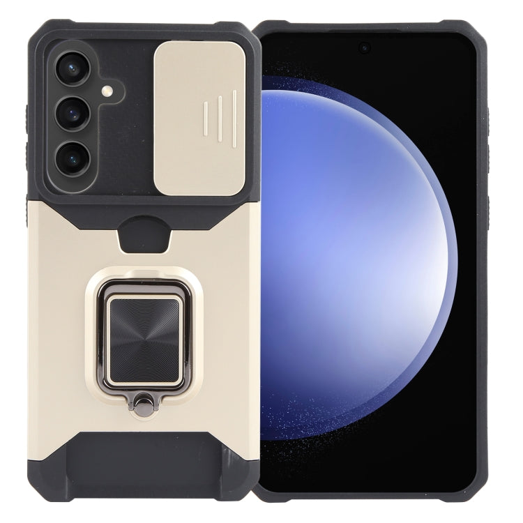 Camera Shield Card Slot PC+TPU Phone Case, For Samsung Galaxy A55, For Samsung Galaxy S24 Ultra 5G, For Samsung Galaxy S23 FE 5G, For Samsung Galaxy S24+ 5G, For Samsung Galaxy A35, For Samsung Galaxy S24 5G, For Samsung Galaxy A15