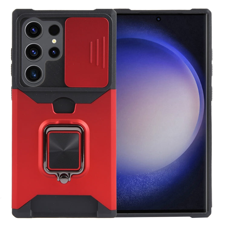 Camera Shield Card Slot PC+TPU Phone Case, For Samsung Galaxy A55, For Samsung Galaxy S24 Ultra 5G, For Samsung Galaxy S23 FE 5G, For Samsung Galaxy S24+ 5G, For Samsung Galaxy A35, For Samsung Galaxy S24 5G, For Samsung Galaxy A15
