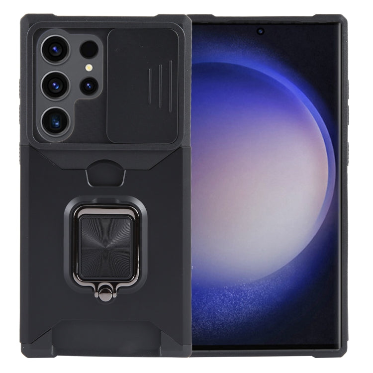 Camera Shield Card Slot PC+TPU Phone Case, For Samsung Galaxy A55, For Samsung Galaxy S24 Ultra 5G, For Samsung Galaxy S23 FE 5G, For Samsung Galaxy S24+ 5G, For Samsung Galaxy A35, For Samsung Galaxy S24 5G, For Samsung Galaxy A15