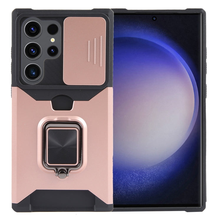 Camera Shield Card Slot PC+TPU Phone Case, For Samsung Galaxy A55, For Samsung Galaxy S24 Ultra 5G, For Samsung Galaxy S23 FE 5G, For Samsung Galaxy S24+ 5G, For Samsung Galaxy A35, For Samsung Galaxy S24 5G, For Samsung Galaxy A15