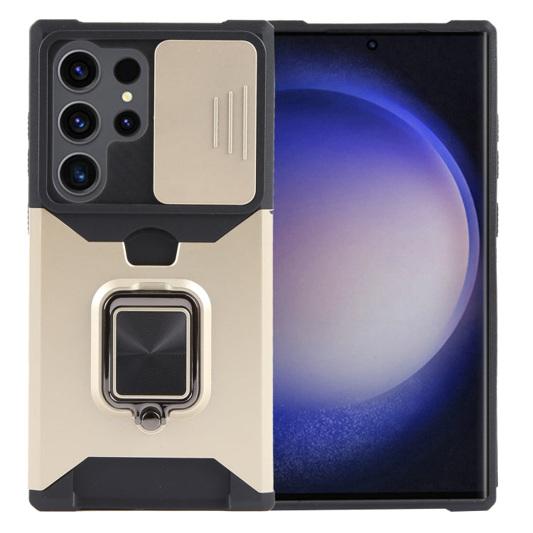 Camera Shield Card Slot PC+TPU Phone Case, For Samsung Galaxy A55, For Samsung Galaxy S24 Ultra 5G, For Samsung Galaxy S23 FE 5G, For Samsung Galaxy S24+ 5G, For Samsung Galaxy A35, For Samsung Galaxy S24 5G, For Samsung Galaxy A15