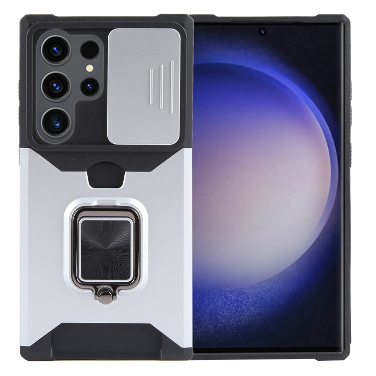 Camera Shield Card Slot PC+TPU Phone Case, For Samsung Galaxy A55, For Samsung Galaxy S24 Ultra 5G, For Samsung Galaxy S23 FE 5G, For Samsung Galaxy S24+ 5G, For Samsung Galaxy A35, For Samsung Galaxy S24 5G, For Samsung Galaxy A15