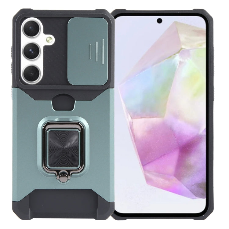 Camera Shield Card Slot PC+TPU Phone Case, For Samsung Galaxy A55, For Samsung Galaxy S24 Ultra 5G, For Samsung Galaxy S23 FE 5G, For Samsung Galaxy S24+ 5G, For Samsung Galaxy A35, For Samsung Galaxy S24 5G, For Samsung Galaxy A15