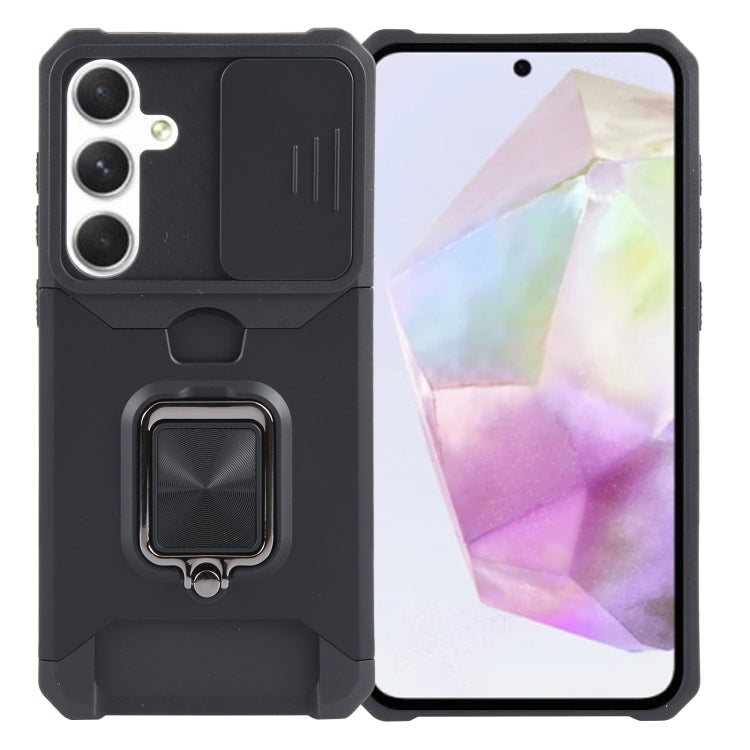 Camera Shield Card Slot PC+TPU Phone Case, For Samsung Galaxy A55, For Samsung Galaxy S24 Ultra 5G, For Samsung Galaxy S23 FE 5G, For Samsung Galaxy S24+ 5G, For Samsung Galaxy A35, For Samsung Galaxy S24 5G, For Samsung Galaxy A15