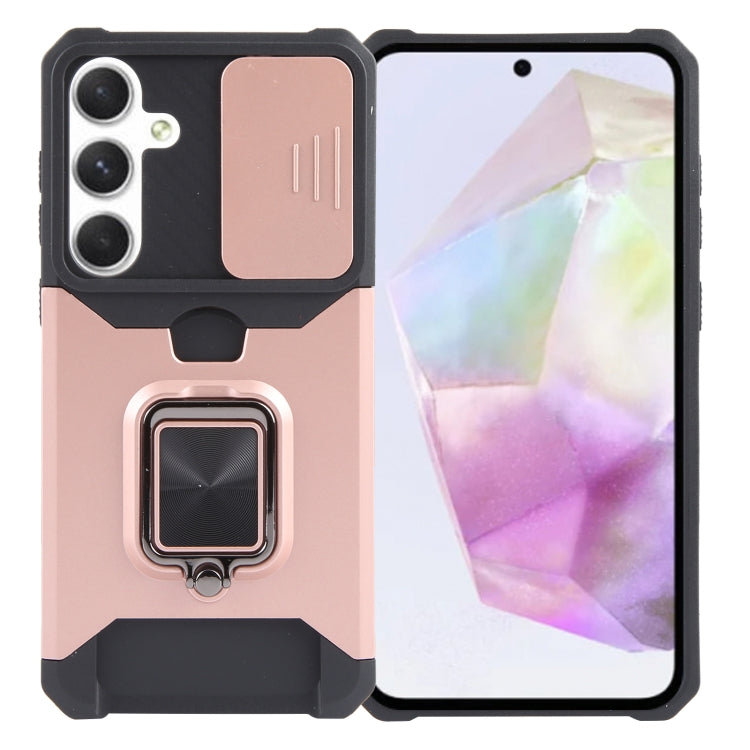 Camera Shield Card Slot PC+TPU Phone Case, For Samsung Galaxy A55, For Samsung Galaxy S24 Ultra 5G, For Samsung Galaxy S23 FE 5G, For Samsung Galaxy S24+ 5G, For Samsung Galaxy A35, For Samsung Galaxy S24 5G, For Samsung Galaxy A15