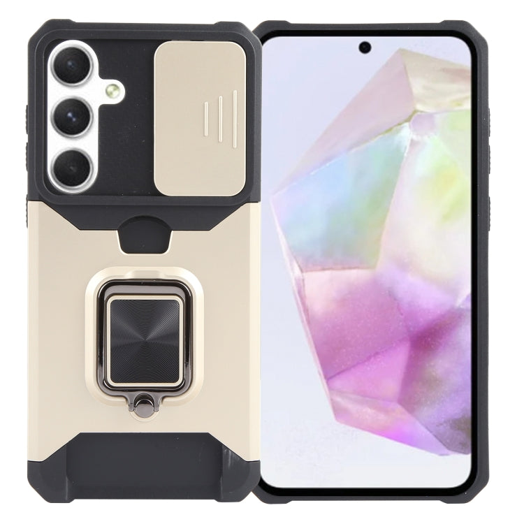Camera Shield Card Slot PC+TPU Phone Case, For Samsung Galaxy A55, For Samsung Galaxy S24 Ultra 5G, For Samsung Galaxy S23 FE 5G, For Samsung Galaxy S24+ 5G, For Samsung Galaxy A35, For Samsung Galaxy S24 5G, For Samsung Galaxy A15