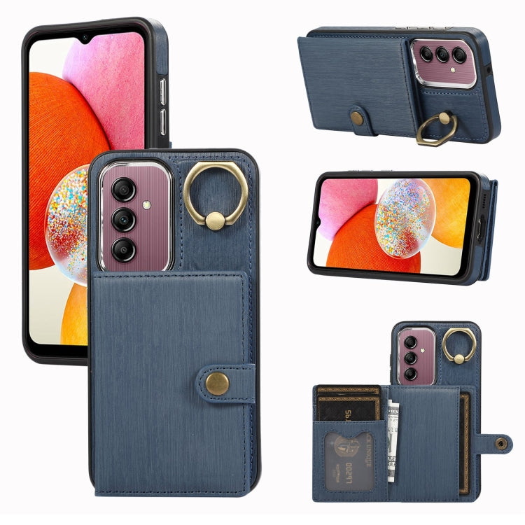 Brushed Texture Wallet Ring Holder Phone Case, For Samsung Galaxy A24 4G / A25 5G, Samsung Galaxy A14 4G / 5G, For Samsung Galaxy A34 5G, For Samsung Galaxy A54 5G, For Samsung Galaxy Galaxy S23 Ultra 5G, For Samsung Galaxy Galaxy S23 5G               ...
