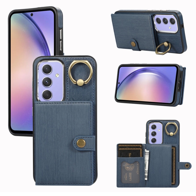 Brushed Texture Wallet Ring Holder Phone Case, For Samsung Galaxy A24 4G / A25 5G, Samsung Galaxy A14 4G / 5G, For Samsung Galaxy A34 5G, For Samsung Galaxy A54 5G, For Samsung Galaxy Galaxy S23 Ultra 5G, For Samsung Galaxy Galaxy S23 5G               ...