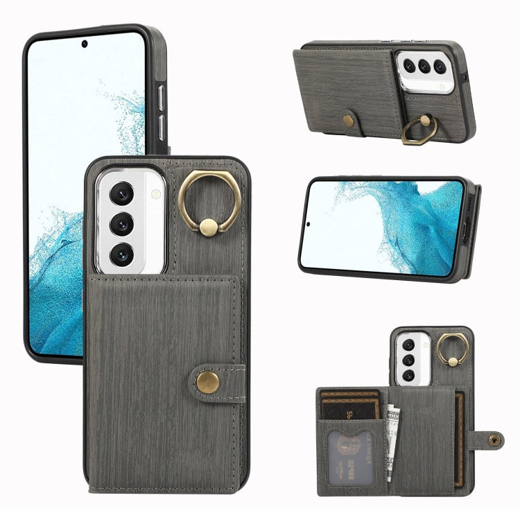Brushed Texture Wallet Ring Holder Phone Case, For Samsung Galaxy Galaxy S22 Ultra 5G, For Samsung Galaxy Galaxy S22+ 5G, For Samsung Galaxy Galaxy S22 5G