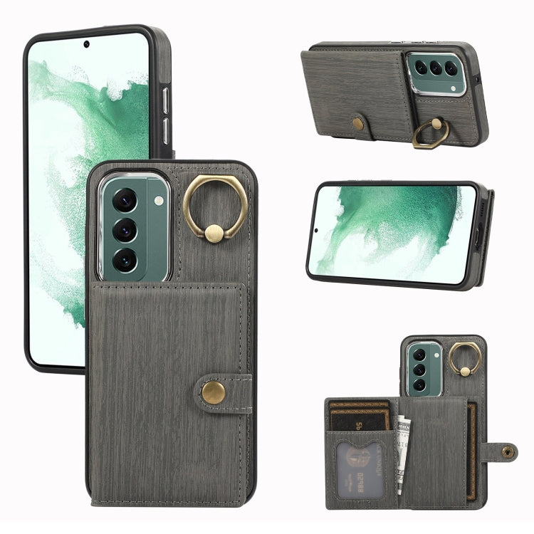 Brushed Texture Wallet Ring Holder Phone Case, For Samsung Galaxy Galaxy S22 Ultra 5G, For Samsung Galaxy Galaxy S22+ 5G, For Samsung Galaxy Galaxy S22 5G
