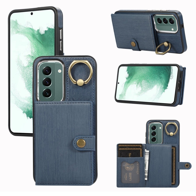 Brushed Texture Wallet Ring Holder Phone Case, For Samsung Galaxy Galaxy S22 Ultra 5G, For Samsung Galaxy Galaxy S22+ 5G, For Samsung Galaxy Galaxy S22 5G