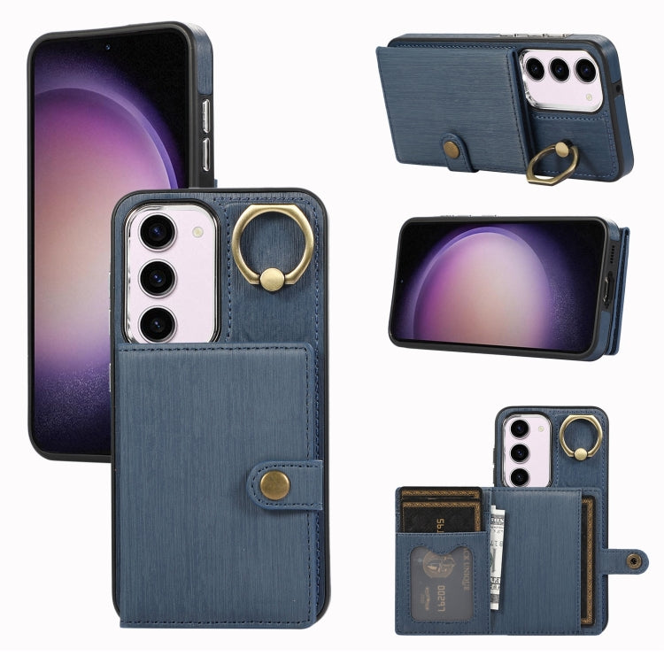 Brushed Texture Wallet Ring Holder Phone Case, For Samsung Galaxy A24 4G / A25 5G, Samsung Galaxy A14 4G / 5G, For Samsung Galaxy A34 5G, For Samsung Galaxy A54 5G, For Samsung Galaxy Galaxy S23 Ultra 5G, For Samsung Galaxy Galaxy S23 5G               ...