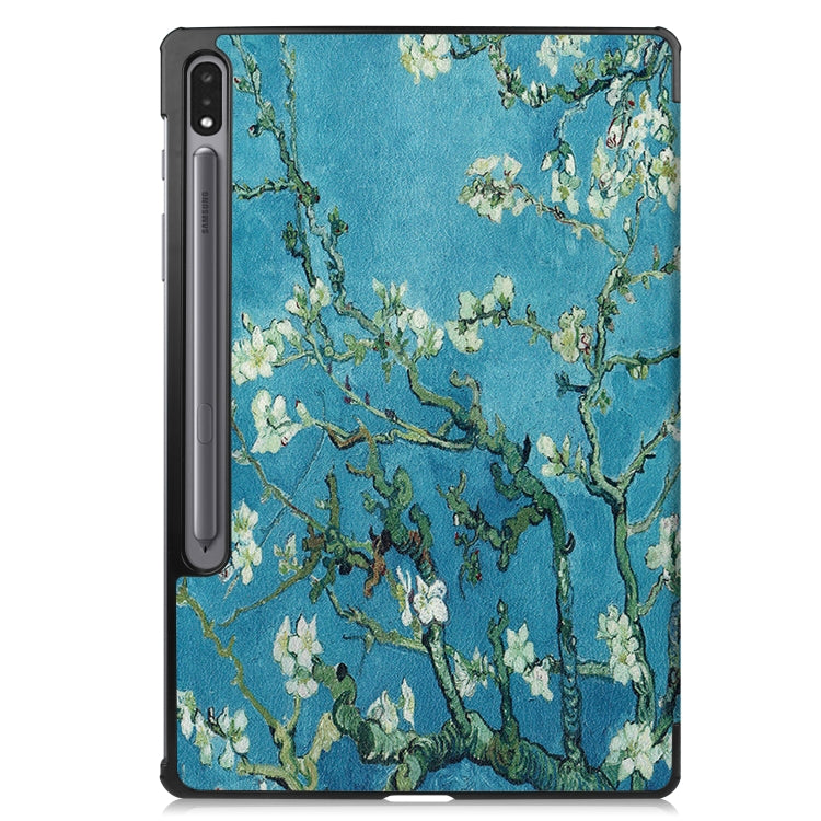 Custer Painted PU Leather Case with Sleep / Wake-up Function & 3-Fold Holder, For Samsung Galaxy Tab S8+ / Tab S8 Plus /  Tab S7 FE / Tab S7+
