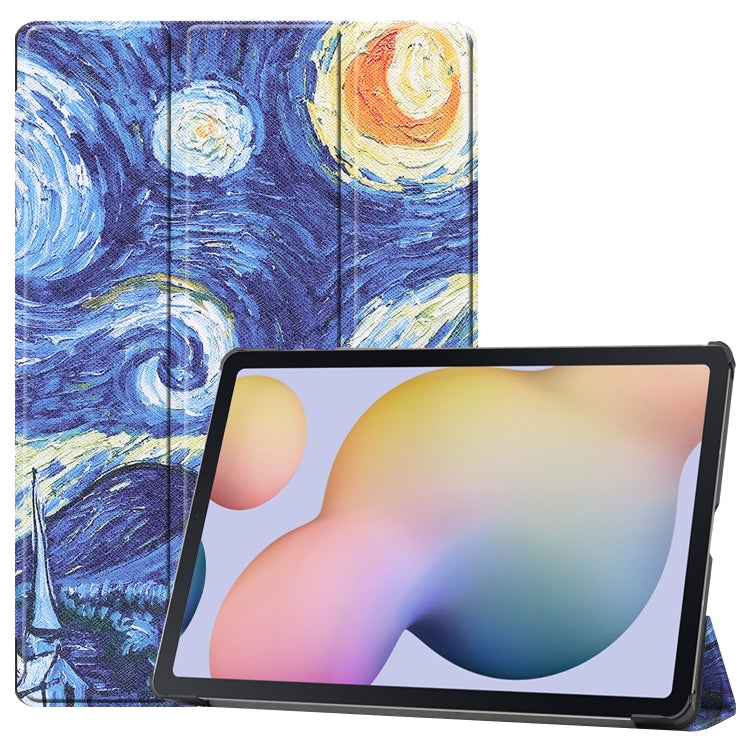 Custer Painted PU Leather Case with Sleep / Wake-up Function & 3-Fold Holder, For Samsung Galaxy Tab S8+ / Tab S8 Plus /  Tab S7 FE / Tab S7+