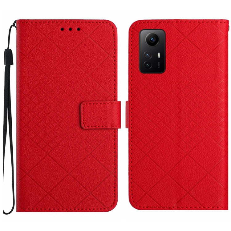 Rhombic Grid Texture Leather Phone Case, For Xiaomi Poco F4 5G, For Xiaomi Redmi 10A / 9C, For Xiaomi 12 Pro, For Xiaomi 12