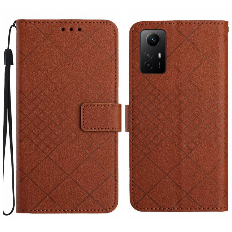 Rhombic Grid Texture Leather Phone Case, For Xiaomi Poco F4 5G, For Xiaomi Redmi 10A / 9C, For Xiaomi 12 Pro, For Xiaomi 12