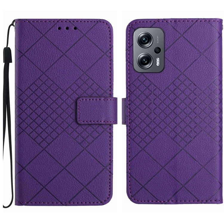 Rhombic Grid Texture Leather Phone Case, For Xiaomi 13, For Xiaomi 12T / 12T Pro, For Xiaomi Poco M5 / M4 5G, For Xiaomi Redmi Note 10 4G / Note 10S, For Xiaomi 12S Ultra, For Xiaomi Poco X4 GT, For Xiaomi 12 Lite, For Xiaomi Poco C40