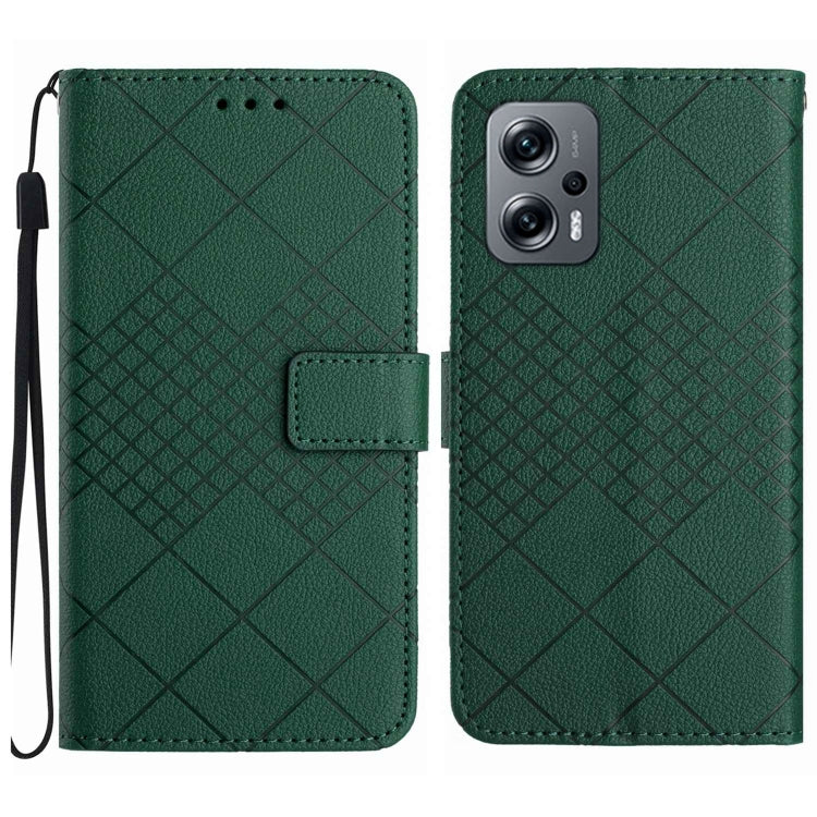 Rhombic Grid Texture Leather Phone Case, For Xiaomi 13, For Xiaomi 12T / 12T Pro, For Xiaomi Poco M5 / M4 5G, For Xiaomi Redmi Note 10 4G / Note 10S, For Xiaomi 12S Ultra, For Xiaomi Poco X4 GT, For Xiaomi 12 Lite, For Xiaomi Poco C40