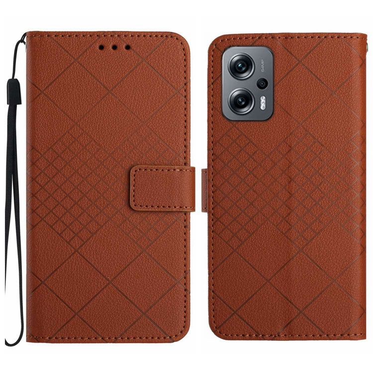 Rhombic Grid Texture Leather Phone Case, For Xiaomi 13, For Xiaomi 12T / 12T Pro, For Xiaomi Poco M5 / M4 5G, For Xiaomi Redmi Note 10 4G / Note 10S, For Xiaomi 12S Ultra, For Xiaomi Poco X4 GT, For Xiaomi 12 Lite, For Xiaomi Poco C40