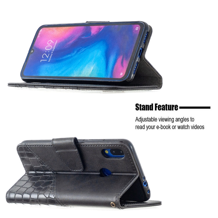 Matching Color Crocodile Texture Horizontal Flip PU Leather Case with Wallet & Holder & Card Slots, For Xiaomi Redmi Note 7, For Xiaomi Redmi Note 9 Pro