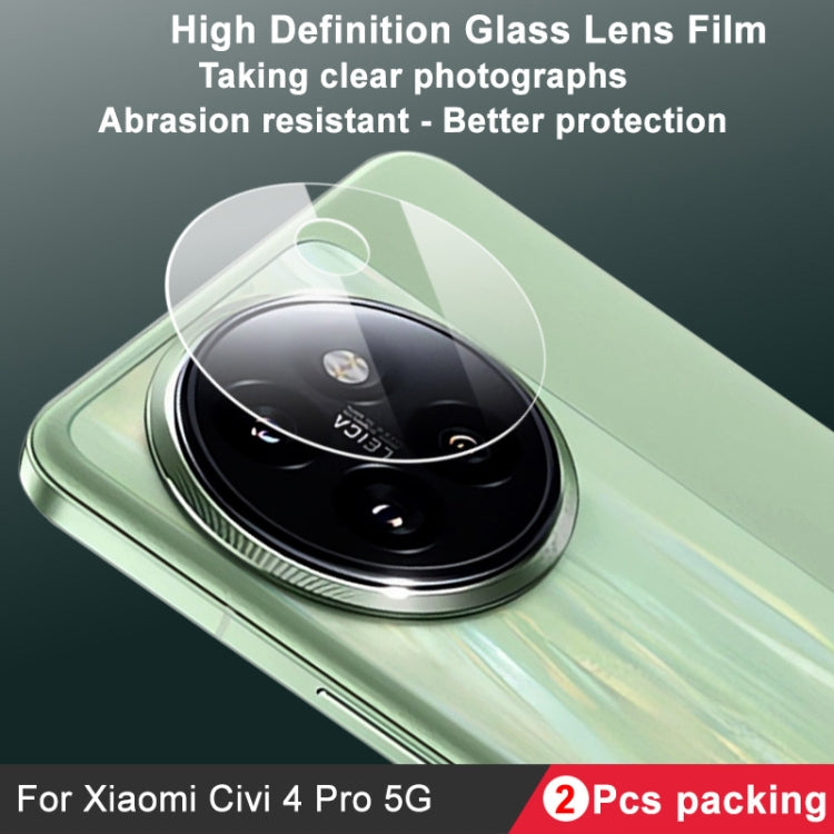 2 PCS/Set IMAK HD Glass Rear Camera Lens Film, For Xiaomi Civi 4 Pro 5G, For Xiaomi Redmi A3 4G, For Xiaomi 14 Ultra 5G, For Xiaomi Redmi 13C 4G, For Xiaomi 14 Pro 5G, For Xiaomi 14 5G