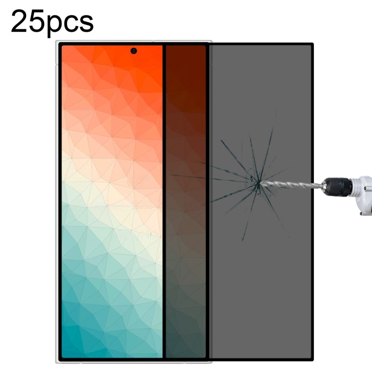25pcs Full Cover Anti-peeping Tempered Glass Film,  Support Fingerprint Unlocking, For Samsung Galaxy S26+ 5G, For Samsung Galaxy S26 Edge 5G, For Samsung Galaxy S26 Ultra 5G, For Samsung Galaxy S26 5G, For Samsung Galaxy S25 Edge 5G                   ...