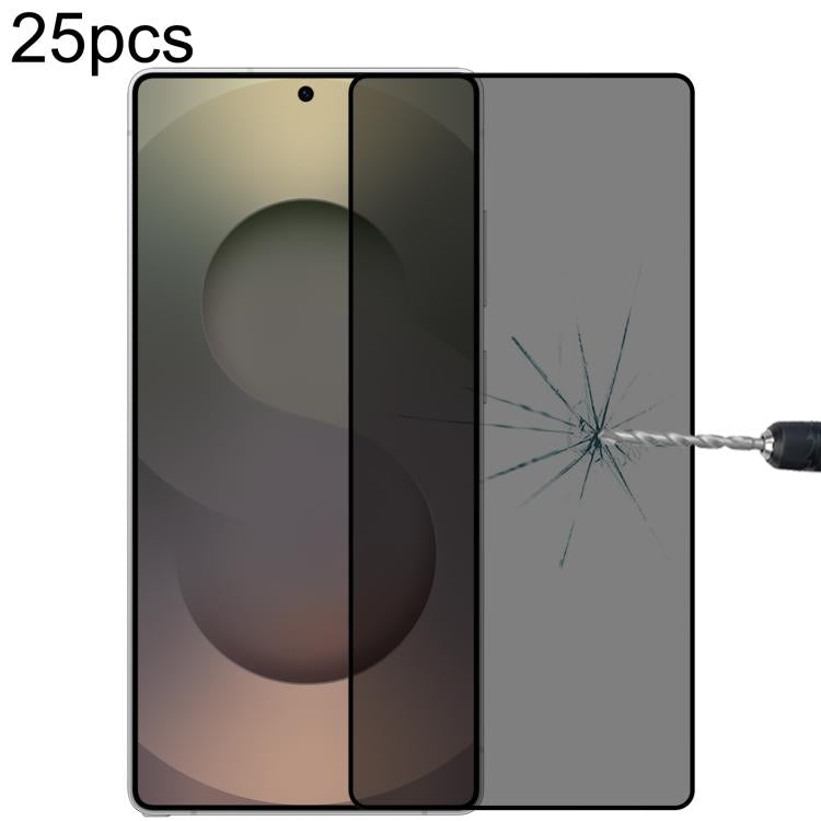 25pcs Full Cover Anti-peeping Tempered Glass Film,  Support Fingerprint Unlocking, For Samsung Galaxy S26+ 5G, For Samsung Galaxy S26 Edge 5G, For Samsung Galaxy S26 Ultra 5G, For Samsung Galaxy S26 5G, For Samsung Galaxy S25 Edge 5G                   ...