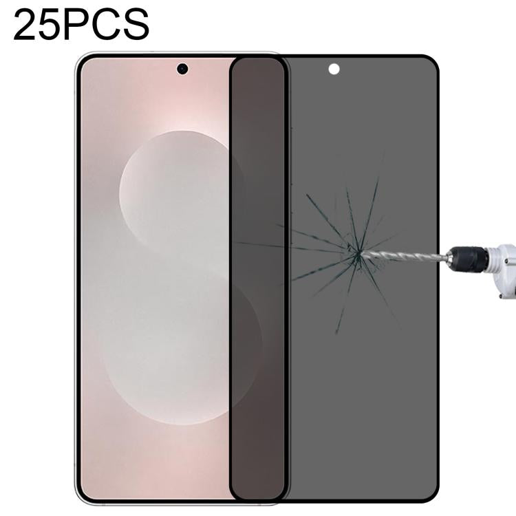 25pcs Full Cover Anti-peeping Tempered Glass Film,  Support Fingerprint Unlocking, For Samsung Galaxy S26+ 5G, For Samsung Galaxy S26 Edge 5G, For Samsung Galaxy S26 Ultra 5G, For Samsung Galaxy S26 5G, For Samsung Galaxy S25 Edge 5G                   ...