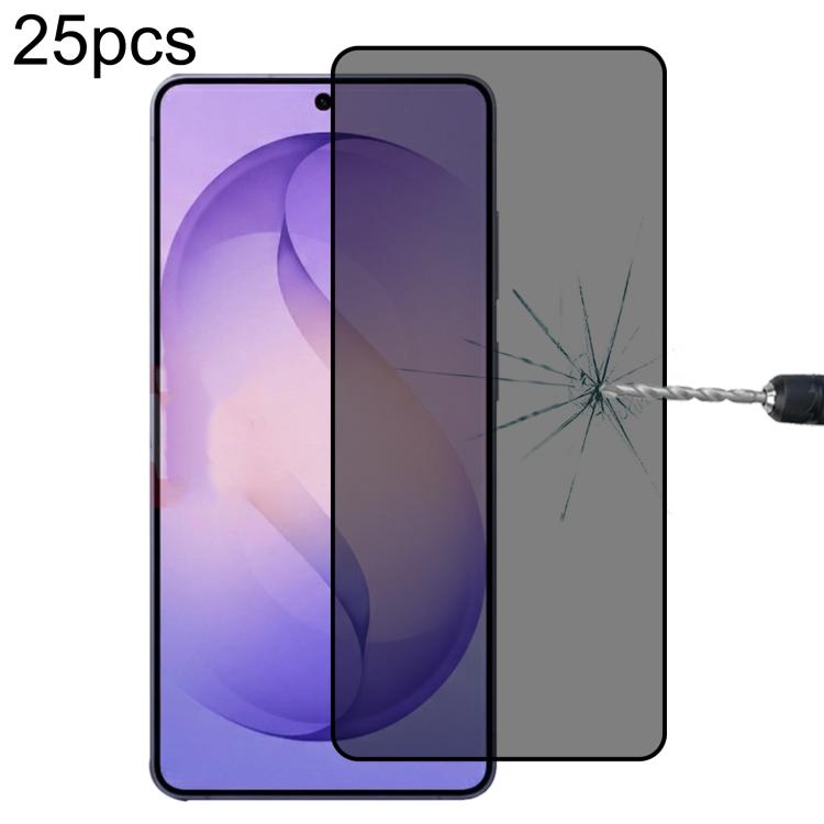 25pcs Full Cover Anti-peeping Tempered Glass Film,  Support Fingerprint Unlocking, For Samsung Galaxy S26+ 5G, For Samsung Galaxy S26 Edge 5G, For Samsung Galaxy S26 Ultra 5G, For Samsung Galaxy S26 5G, For Samsung Galaxy S25 Edge 5G                   ...
