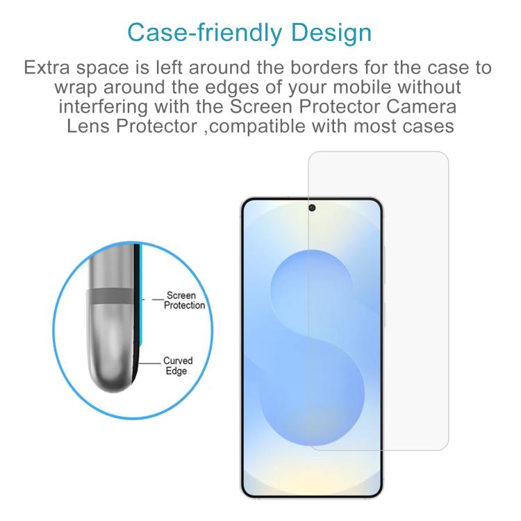 10pcs 0.18mm 9H 2.5D Tempered Glass Film, Support Fingerprint Unlocking, For Samsung Galaxy S26+ 5G, For Samsung Galaxy S26 Edge 5G, For Samsung Galaxy S26 Ultra 5G, For Samsung Galaxy S26 5G, For Samsung Galaxy S25 Edge 5G, For Samsung Galaxy S25 5G  ...