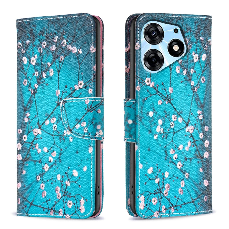 Colored Drawing Pattern Leather Phone Case, For Tecno Spark 10 Pro