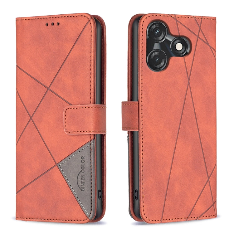Magnetic Buckle Rhombus Texture Leather Phone Case, For Tecno Spark 20, For Tecno Pova 5 Pro 5G, For Tecno Pova Neo 3, For Tecno Pova 5, For Tecno Camon 20 Premier, For Tecno Camon 20 Pro 5G, For Tecno Camon 20/Camon 20 Pro 4G, For Tecno Spark 10C