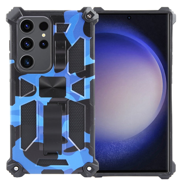 Camouflage Armor Kickstand TPU + PC Magnetic Phone Case, For Samsung Galaxy S23 FE 5G, For Samsung Galaxy S24 Ultra 5G, For Samsung Galaxy A55, For Samsung Galaxy S24+ 5G, For Samsung Galaxy A35, For Samsung Galaxy S24 5G, For Samsung Galaxy A15       ...